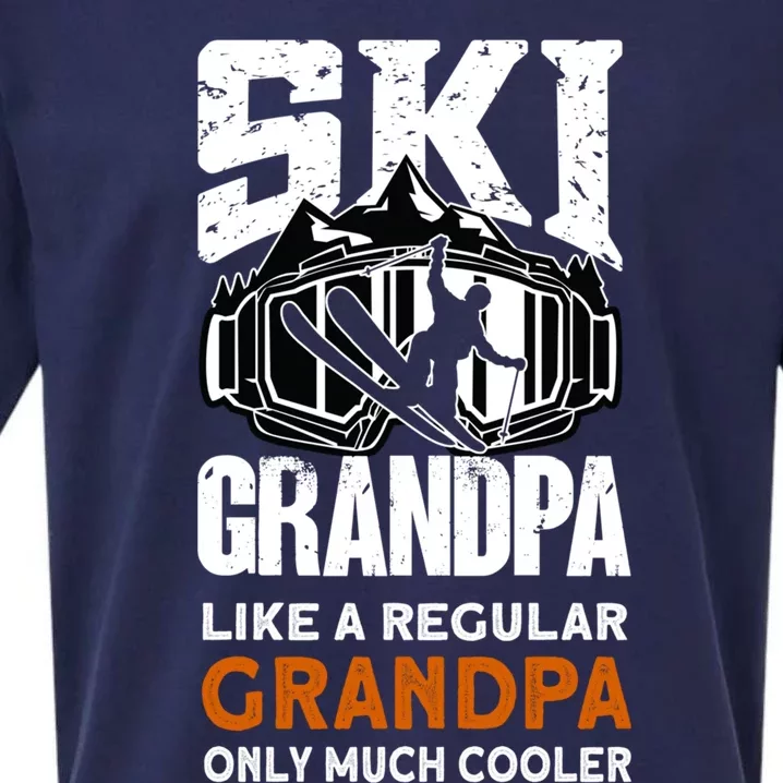 Ski Grandpa Funny Gift Ski Driver Funny Ski Skiing Cool Gift Sueded Cloud Jersey T-Shirt