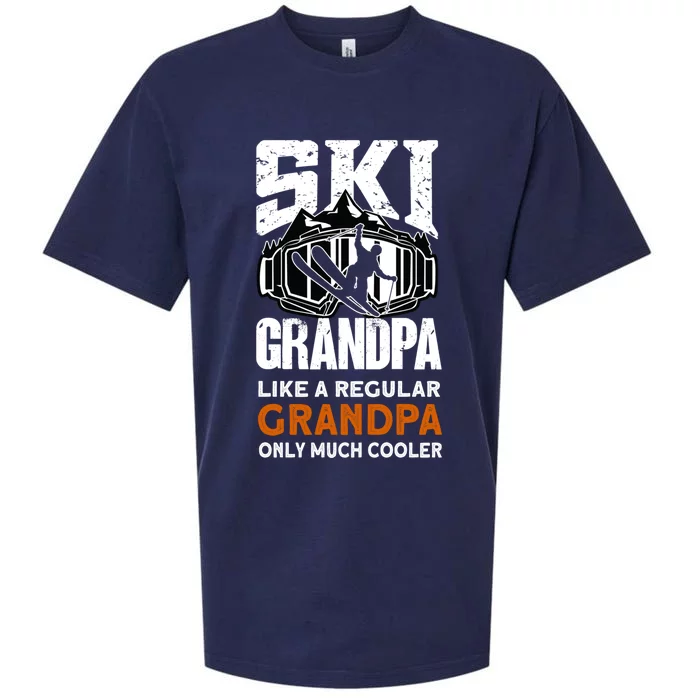 Ski Grandpa Funny Gift Ski Driver Funny Ski Skiing Cool Gift Sueded Cloud Jersey T-Shirt