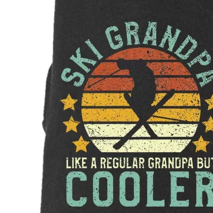 Ski Grandpa Funny Grandfather Skier & Skiing Lover Gift Doggie 3-End Fleece Hoodie