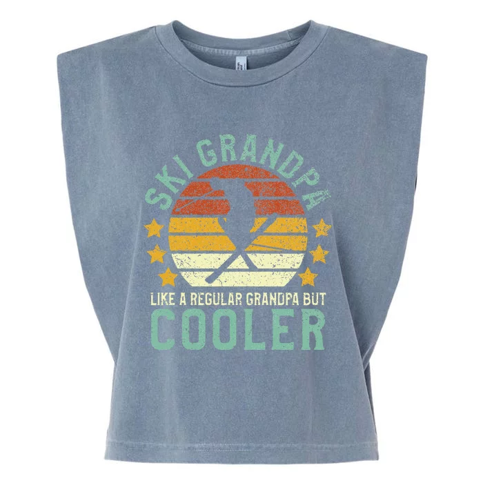 Ski Grandpa Funny Grandfather Skier & Skiing Lover Gift Garment-Dyed Women's Muscle Tee