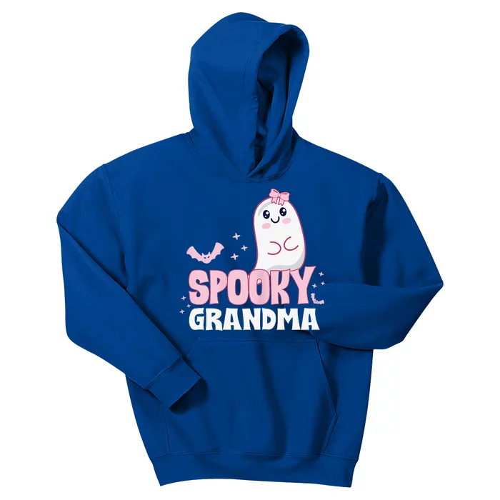 Spooky Grandma Family Cute Pink White Ghost Boo Halloween Kids Hoodie