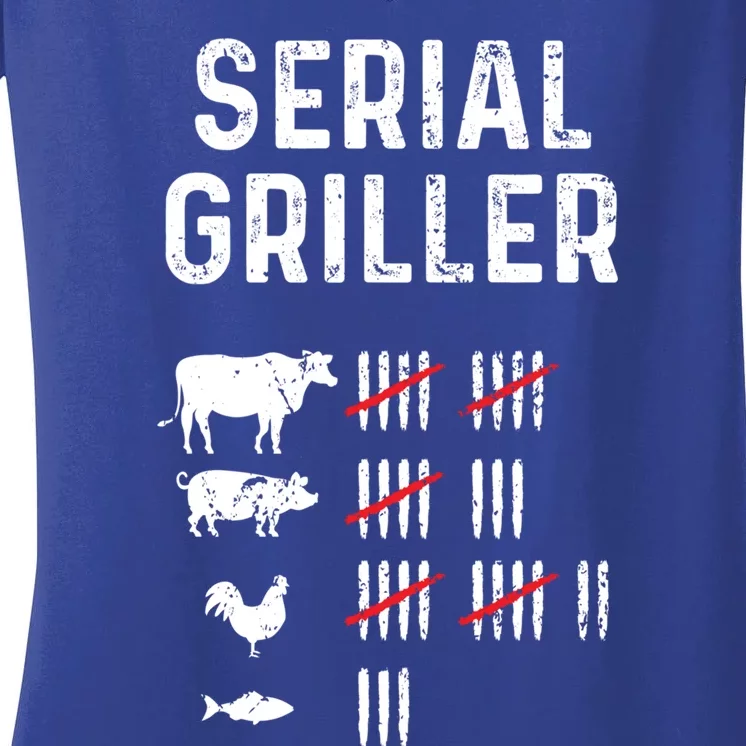 Serial Griller Funny Bbq Master Grill Pun Grilling Joke Cute Gift Women's V-Neck T-Shirt