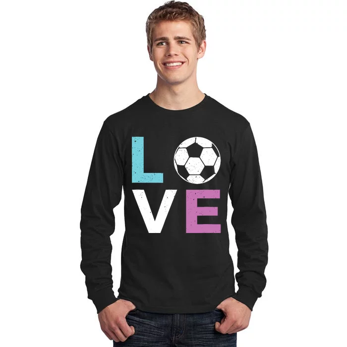 Soccer Gift For Girl Wo I Love Soccer Vintage Tall Long Sleeve T-Shirt