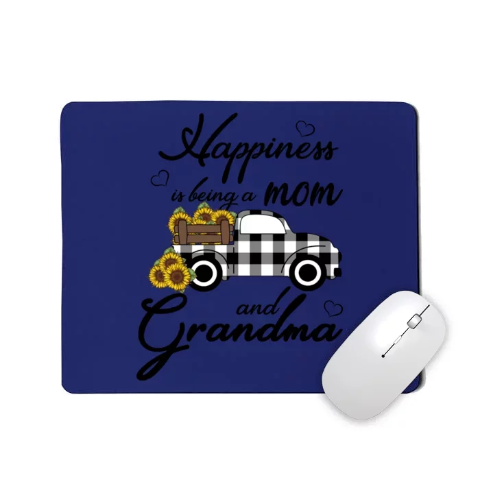 Sunflower Grandma Funny Gift Happiness Is Being A Mom And Grandma Cool Gift Mousepad