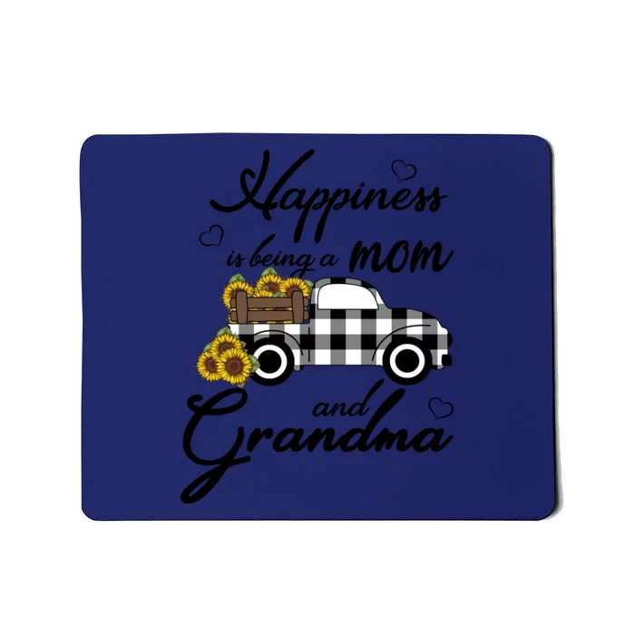 Sunflower Grandma Funny Gift Happiness Is Being A Mom And Grandma Cool Gift Mousepad