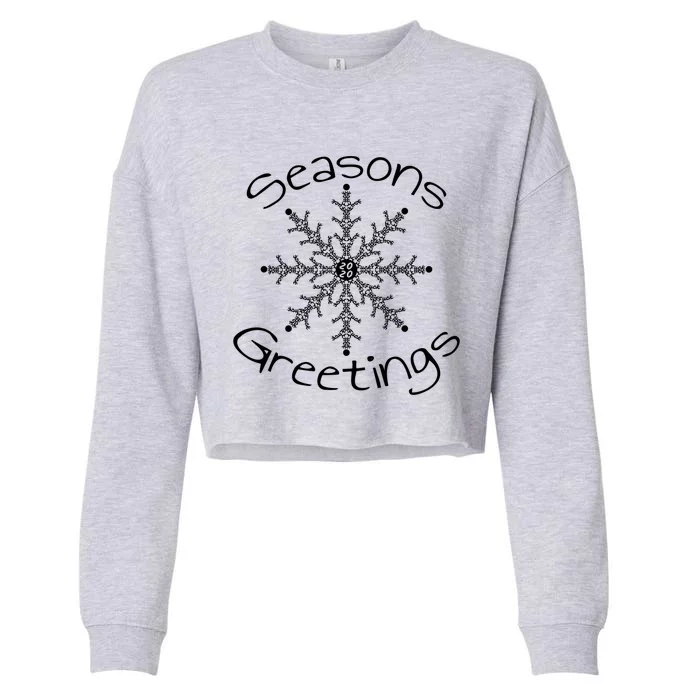 Seasons Greetings F Word Snowflake Dasign Gift Cropped Pullover Crew