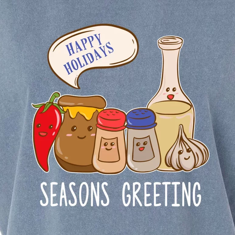 Seasons Greetings Funny Christmas Humor Holiday Food Pun Gift Garment-Dyed Women's Muscle Tee