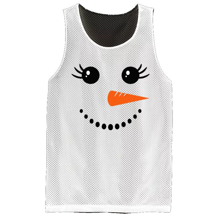 Snowman Girl Face Christmas Winter Mesh Reversible Basketball Jersey Tank