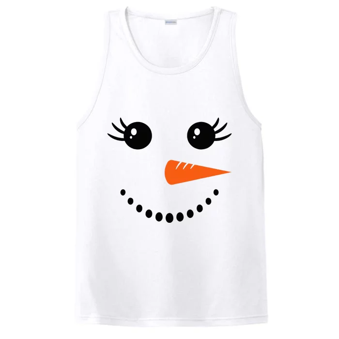 Snowman Girl Face Christmas Winter Performance Tank