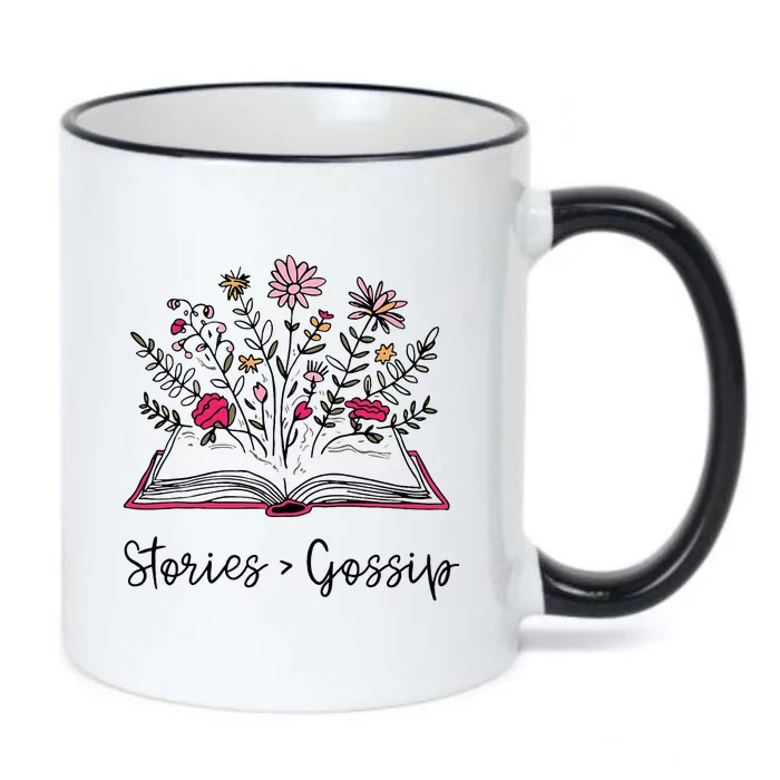 Stories Gossip Funny Bookworm Book Lover Reading Library Black Color Changing Mug