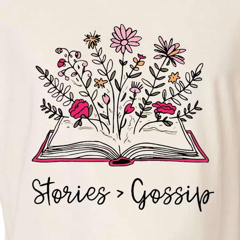 Stories Gossip Funny Bookworm Book Lover Reading Library Garment-Dyed Women's Muscle Tee