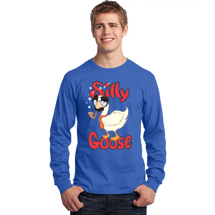 Silly Goose Funny Duck Cute Vintage Gift Long Sleeve Shirt