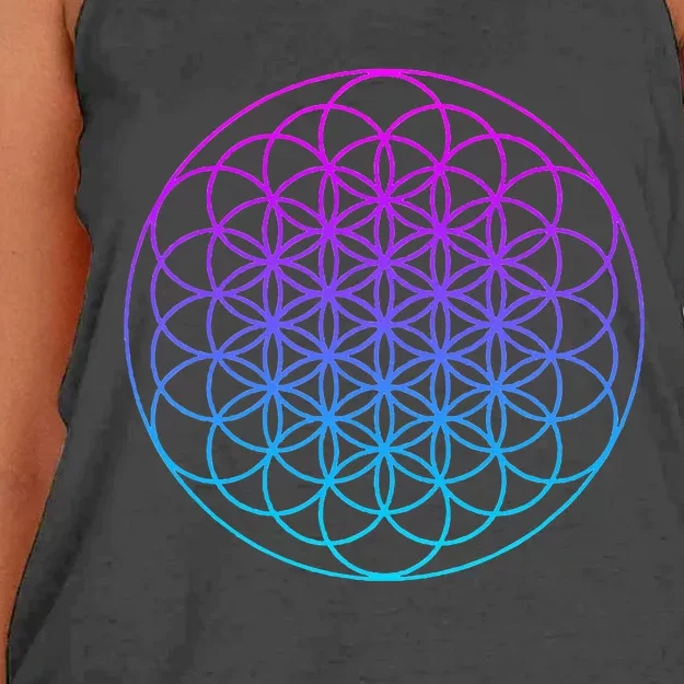 Sacred Geometry Flower Of Life Women's Knotted Racerback Tank