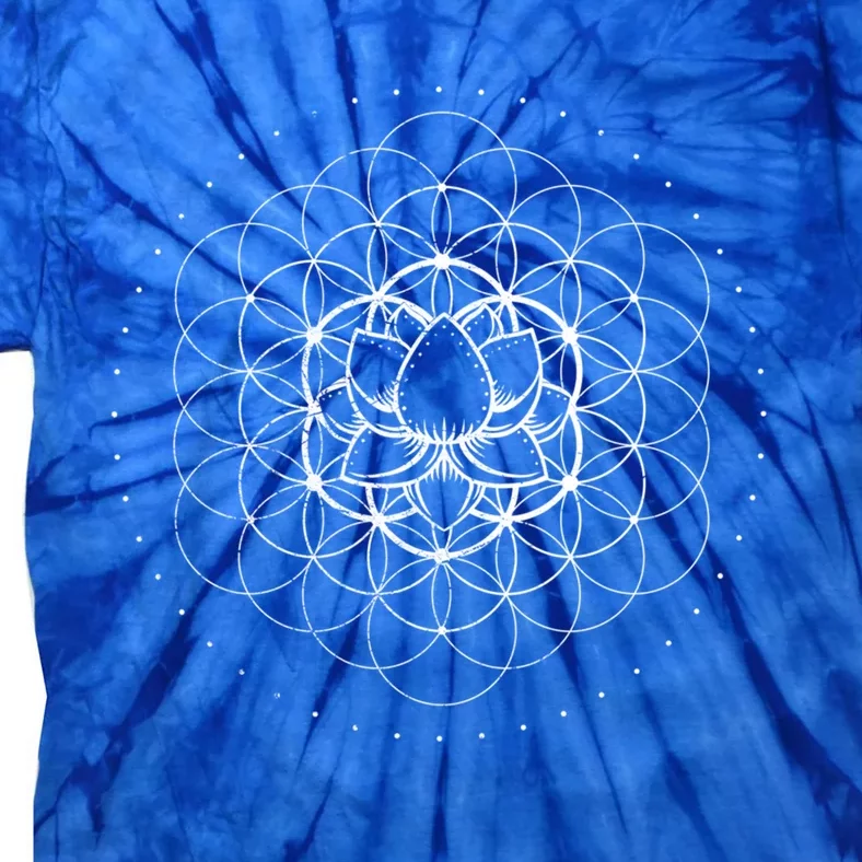 Sacred Geometry Flower Of Life Yoga Lotus Dmt Dala Chakra Gift Tie-Dye T-Shirt