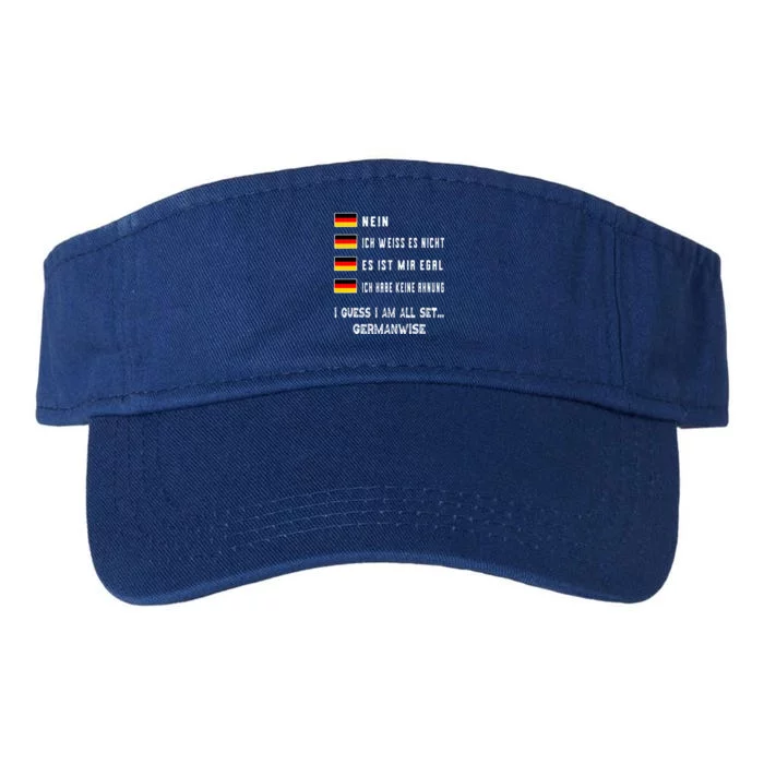 Speaking German Funny Deutsch Student German Language Valucap Bio-Washed Visor