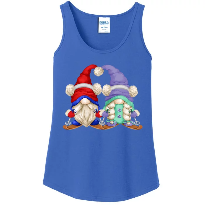 Skiing Gnomes For Grandma And Grandpa Funny Ski Mom And Dad Gift Ladies Essential Tank