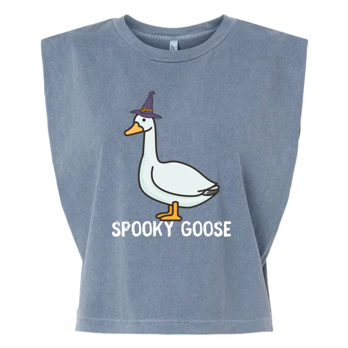 Spooky Goose Funny Goose Halloween Garment-Dyed Women's Muscle Tee