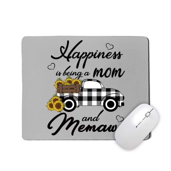 Sunflower Grandma Funny Gift Happiness Is Being A Mom And Memaw Gift Mousepad