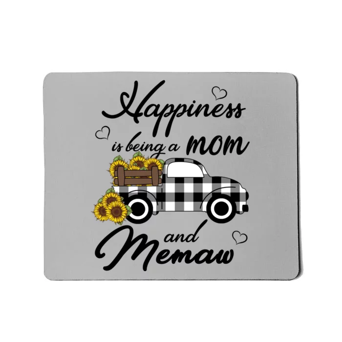 Sunflower Grandma Funny Gift Happiness Is Being A Mom And Memaw Gift Mousepad