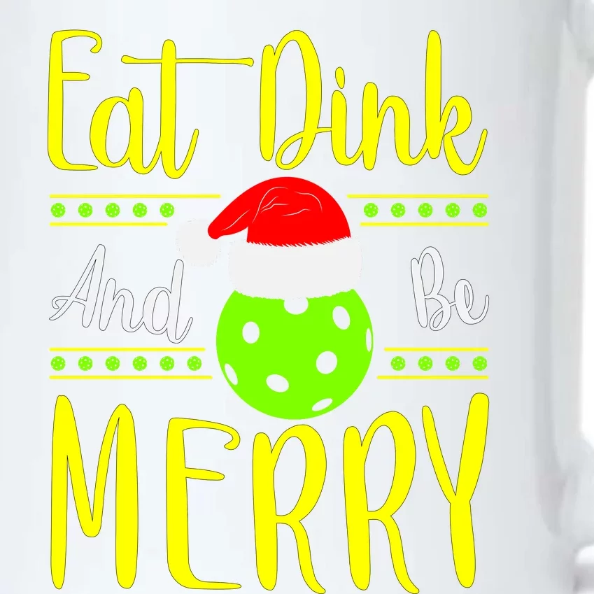 Santa Gift For Pickleball Plyer Eat Dink And Be Merry Black Color Changing Mug