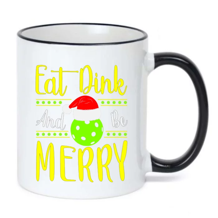 Santa Gift For Pickleball Plyer Eat Dink And Be Merry Black Color Changing Mug