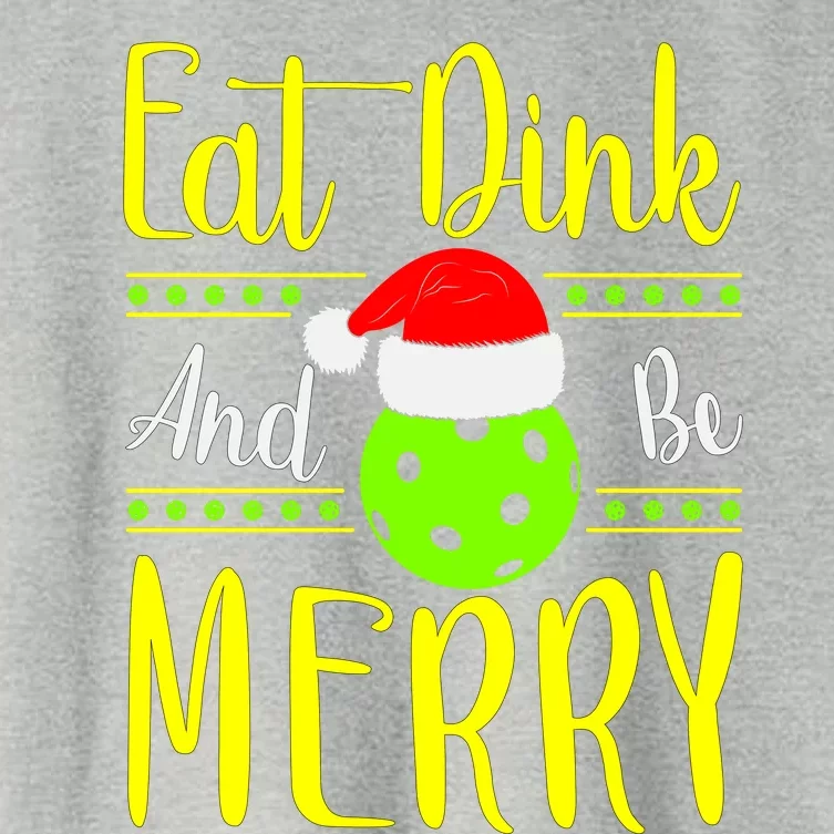 Santa Gift For Pickleball Plyer Eat Dink And Be Merry Women's Crop Top Tee