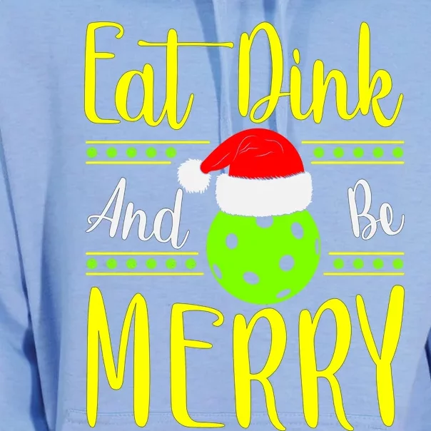 Santa Gift For Pickleball Plyer Eat Dink And Be Merry Unisex Surf Hoodie