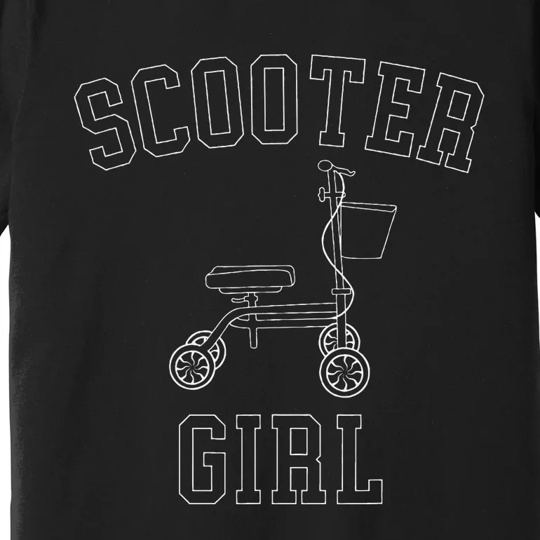 Scooter Girl Funny Broken Foot Ankle Injury Surgery Recovery Premium T-Shirt