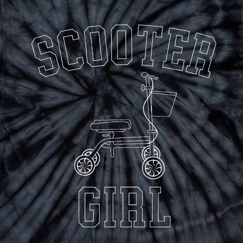 Scooter Girl Funny Broken Foot Ankle Injury Surgery Recovery Tie-Dye T-Shirt