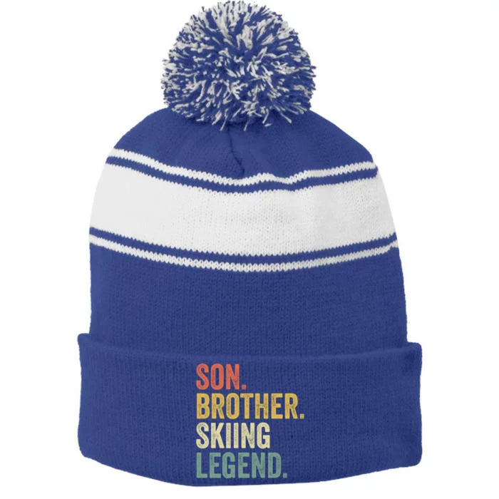 Ski Gift Funny Funny Gift Son Skiing Cute Gift Stripe Pom Pom Beanie