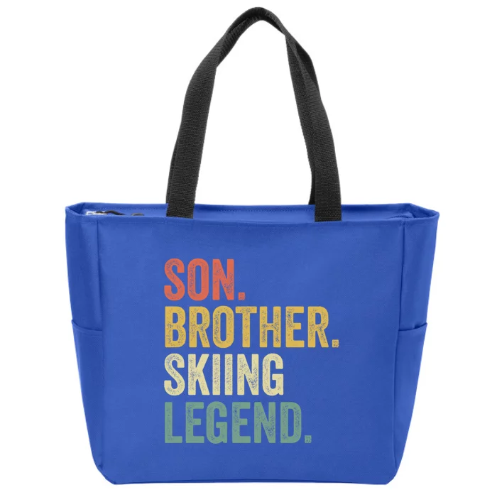 Ski Gift Funny Funny Gift Son Skiing Cute Gift Zip Tote Bag