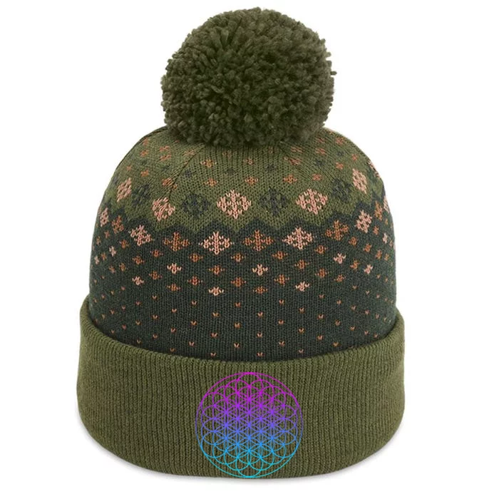 Sacred Geometry Flower Of Life The Baniff Cuffed Pom Beanie