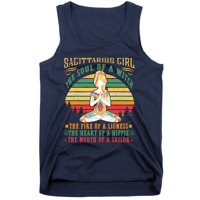 Sagittarius Girl For Yoga Black Women Birthday Gifts Tank Top