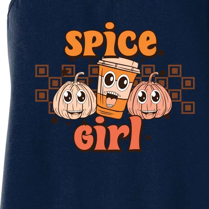 Spice Girl Fall Vibes Autumn Season Thanksgiving Pumpkin Spice Funny Women's Racerback Tank