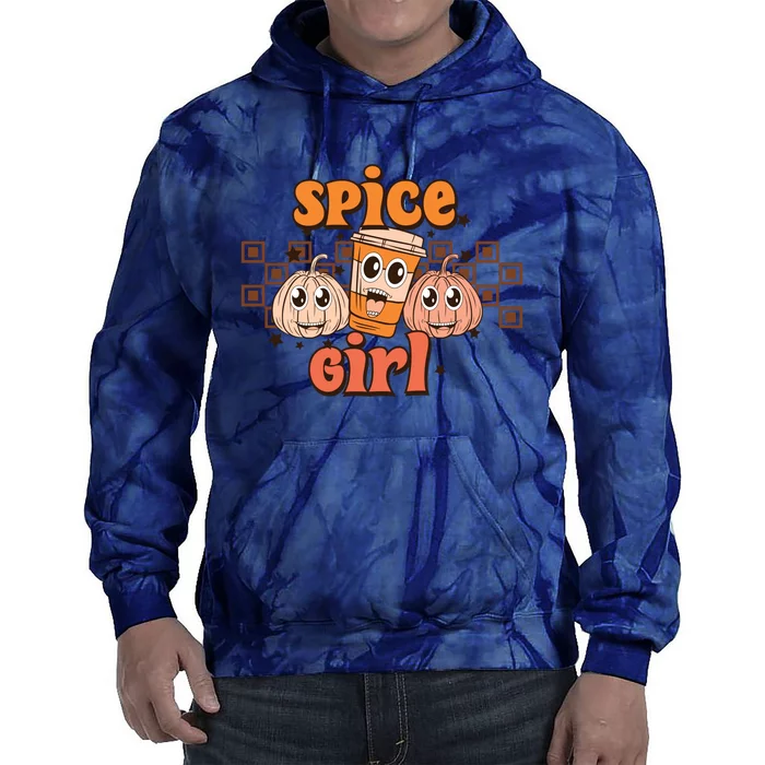 Spice Girl Fall Vibes Autumn Season Thanksgiving Pumpkin Spice Funny Tie Dye Hoodie