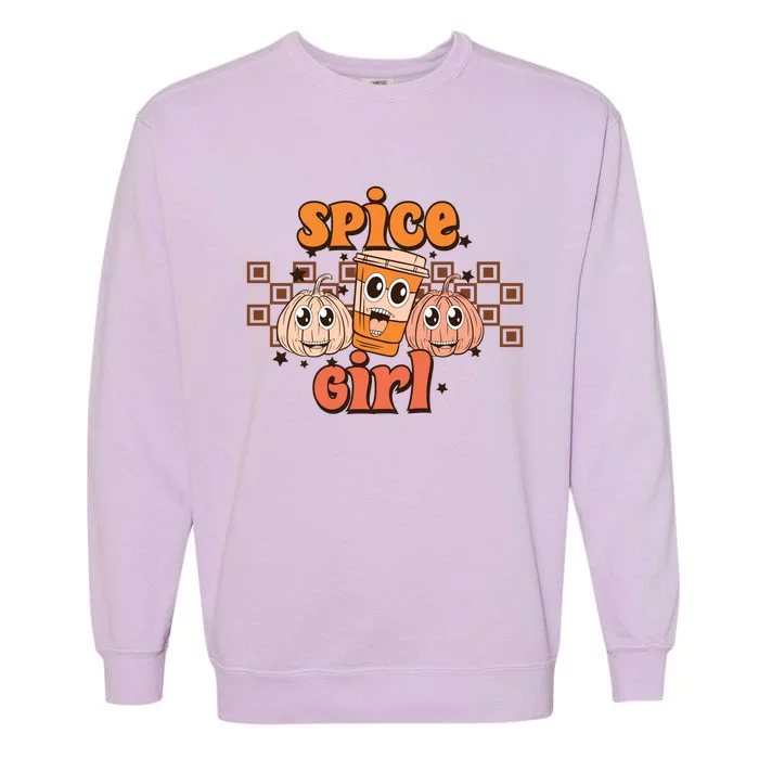 Spice Girl Fall Vibes Autumn Season Thanksgiving Pumpkin Spice Funny Garment-Dyed Sweatshirt