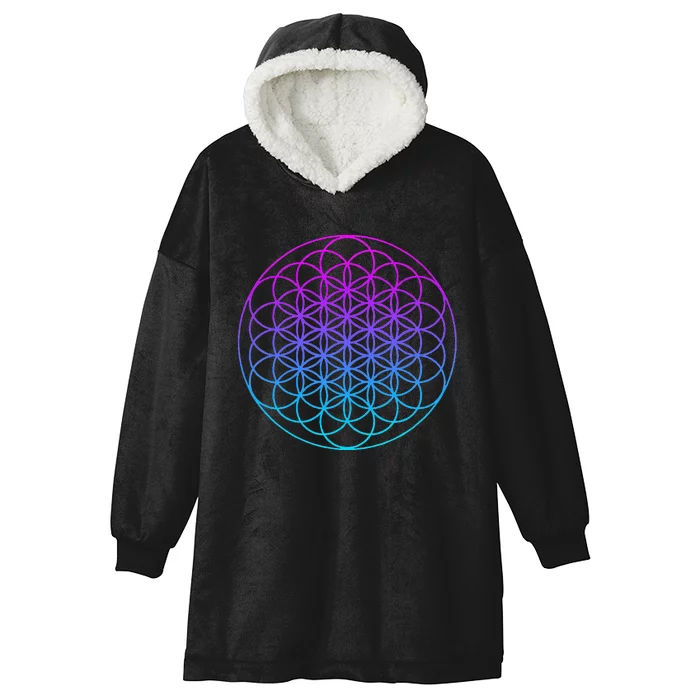 Sacred Geometry Flower Of Life Hooded Wearable Blanket