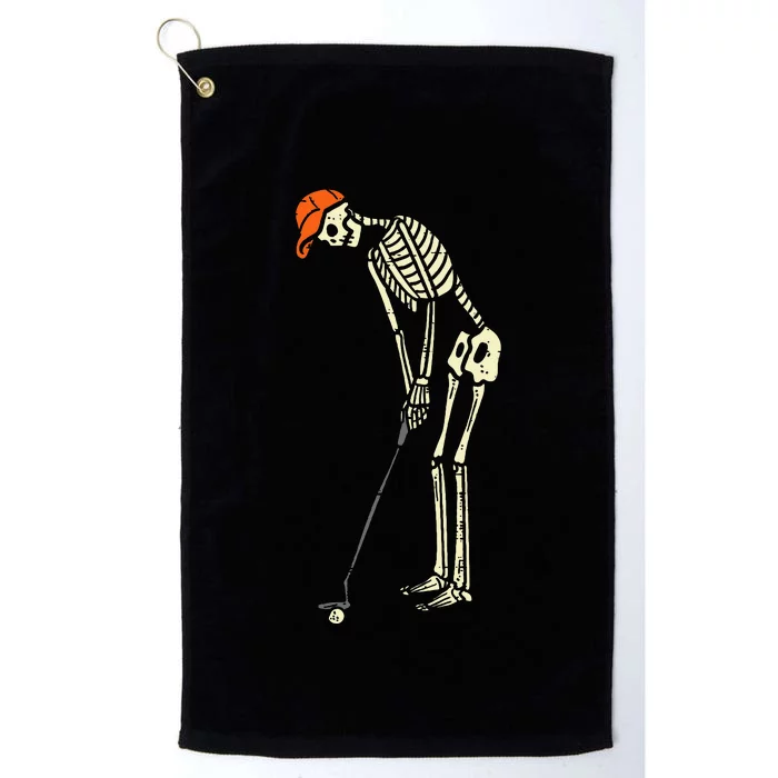 Skeleton Golf Funny Halloween Golfing Sports Golfer Platinum Collection Golf Towel