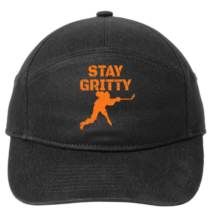 STAY GRITTY Funny Ice Hockey Philly gift Vintage 7-Panel Snapback Hat