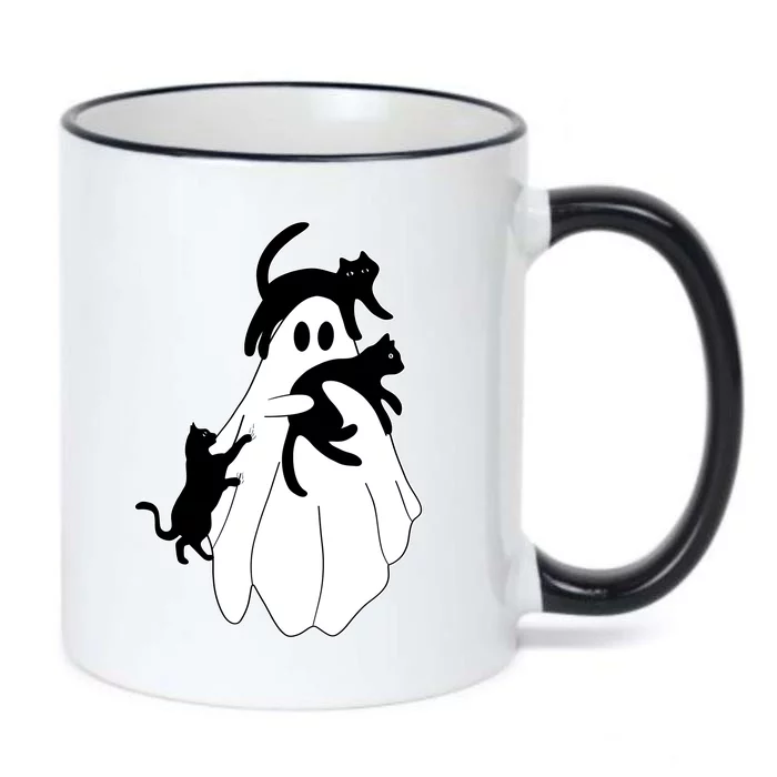 Spooky Ghost Funny Cat Lover Black Color Changing Mug