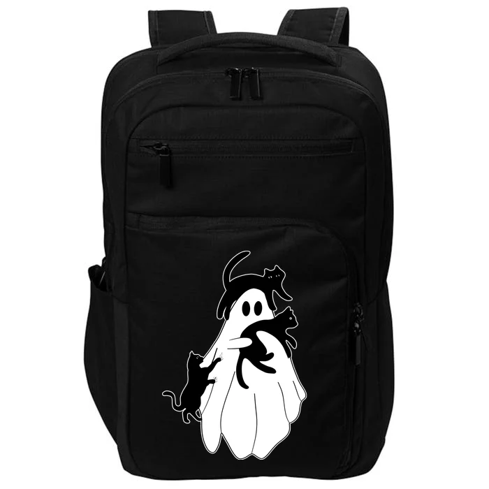 Spooky Ghost Funny Cat Lover Impact Tech Backpack