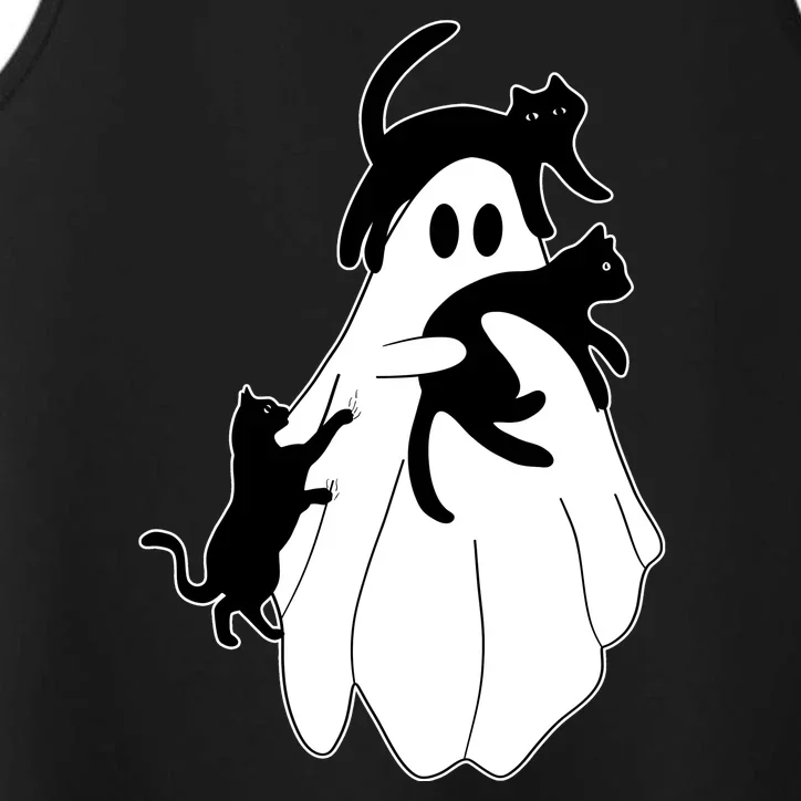 Spooky Ghost Funny Cat Lover Performance Tank