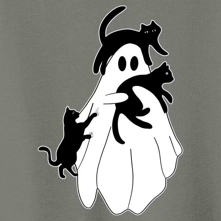 Spooky Ghost Funny Cat Lover Toddler T-Shirt