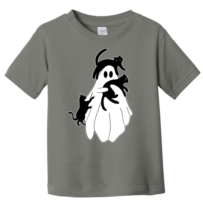 Spooky Ghost Funny Cat Lover Toddler T-Shirt