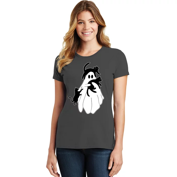 Spooky Ghost Funny Cat Lover Women's T-Shirt