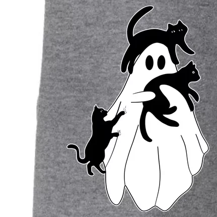 Spooky Ghost Funny Cat Lover Doggie 3-End Fleece Hoodie