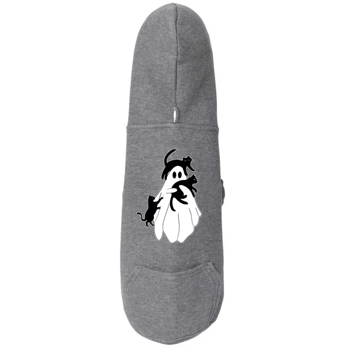 Spooky Ghost Funny Cat Lover Doggie 3-End Fleece Hoodie