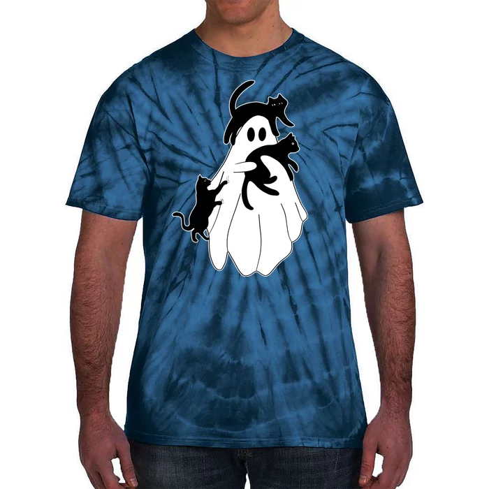 Spooky Ghost Funny Cat Lover Tie-Dye T-Shirt