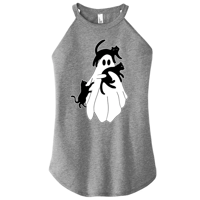 Spooky Ghost Funny Cat Lover Women’s Perfect Tri Rocker Tank