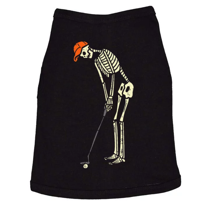 Skeleton Golf Funny Halloween Golfing Sports Doggie Tank